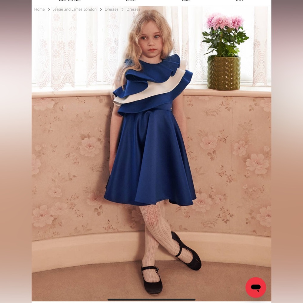 Jessie and James London Blustery Blue Satin Dress